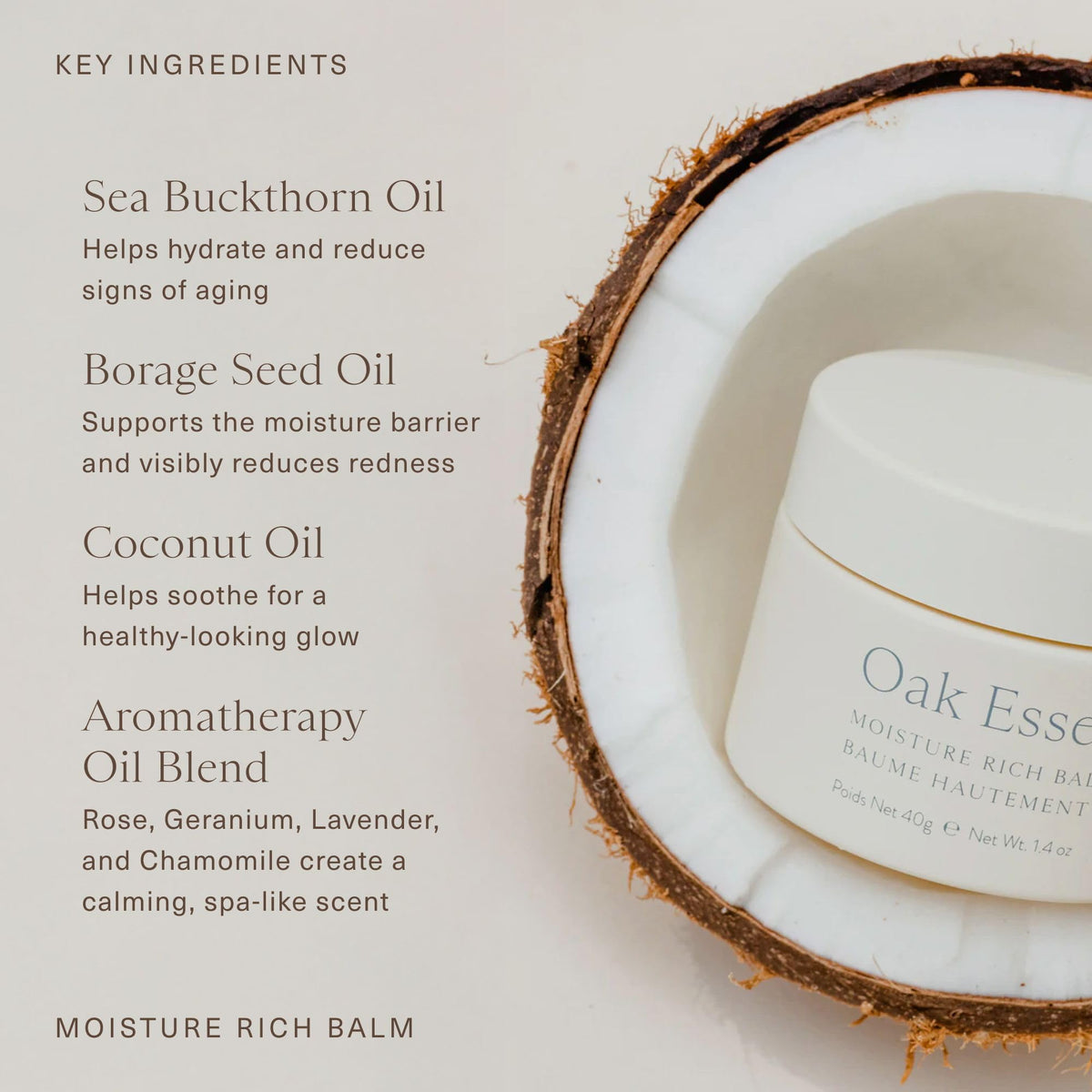 Oak Essentials applied to face in morning routine for a dewy, protected finish