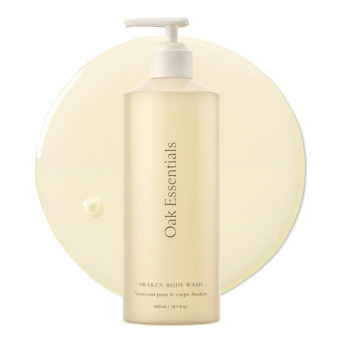 Oak Essentials front bottle view showing label and calming scent benefits