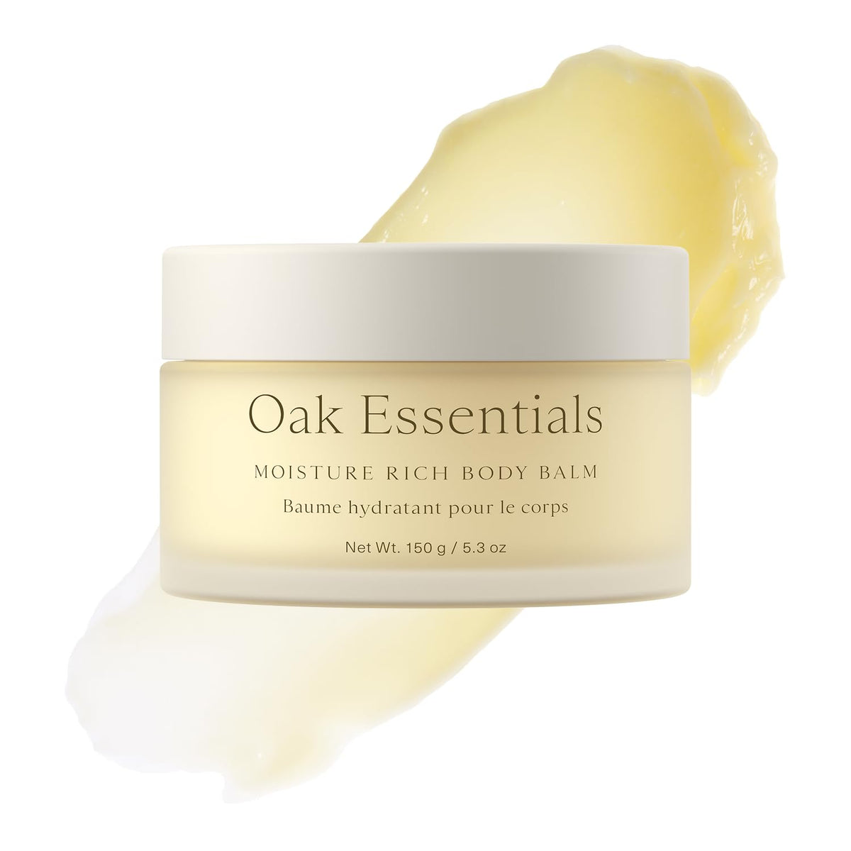 Oak Essentials jar front view showing label and 5.3 oz size benefit