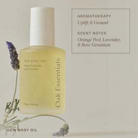 Oak Essentials 3.4 fl oz bottle next to sunscreen for size scale and travel-friendly benefit