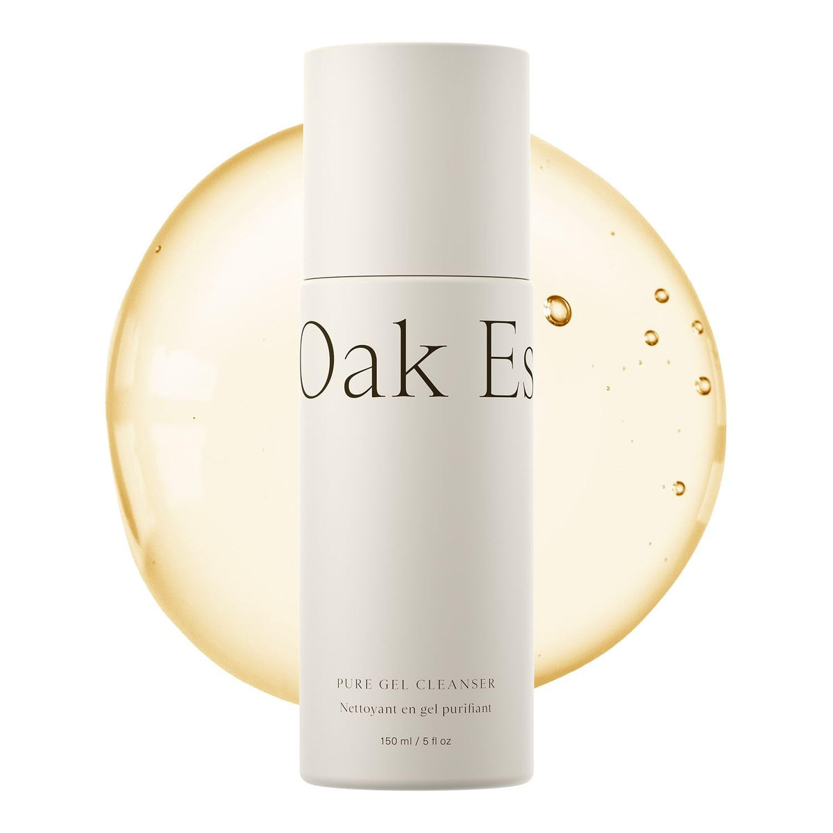 Oak Essentials front packaging showing clean gel cleanser and benefits