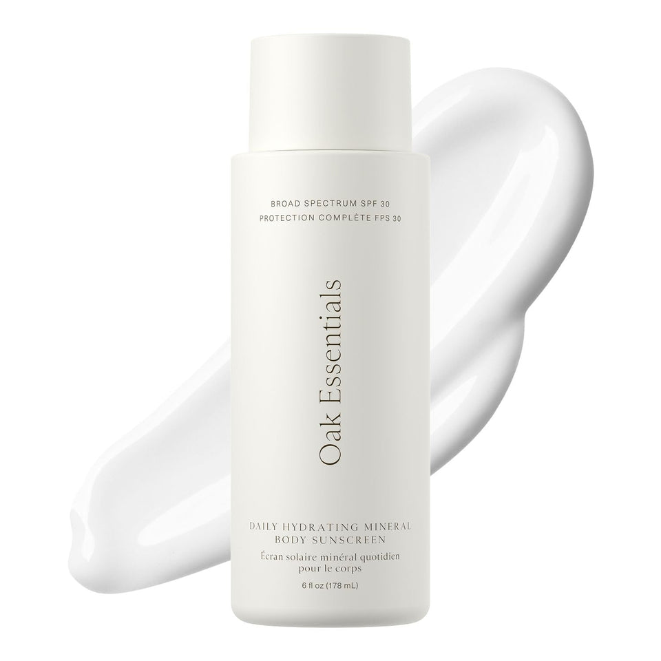 Oak Essentials front packaging showing SPF 30 and brand for clear protection