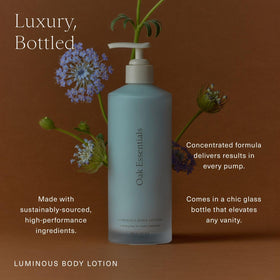 Oak Essentials ingredients flatlay with blue tansy and rose highlighting botanical benefits