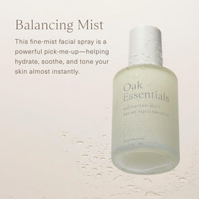 Oak Essentials mist spray mid-air delivering ultra-fine hydration