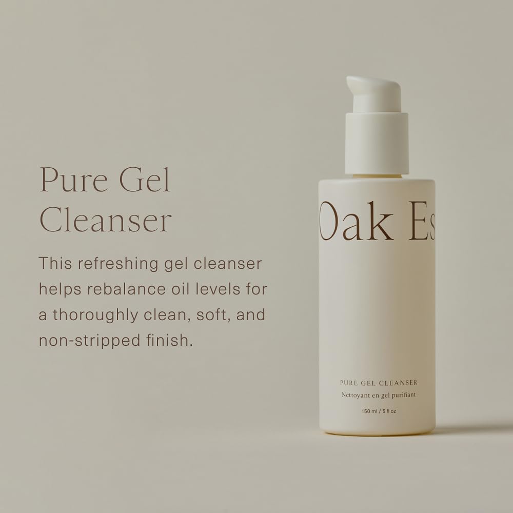 Oak Essentials pump dispensing clear gel for easy controlled use