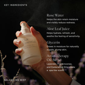Oak Essentials bottle held in hand showing travel-friendly size