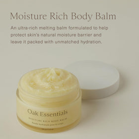 Oak Essentials balm texture close-up showing creamy melt for easy spread
