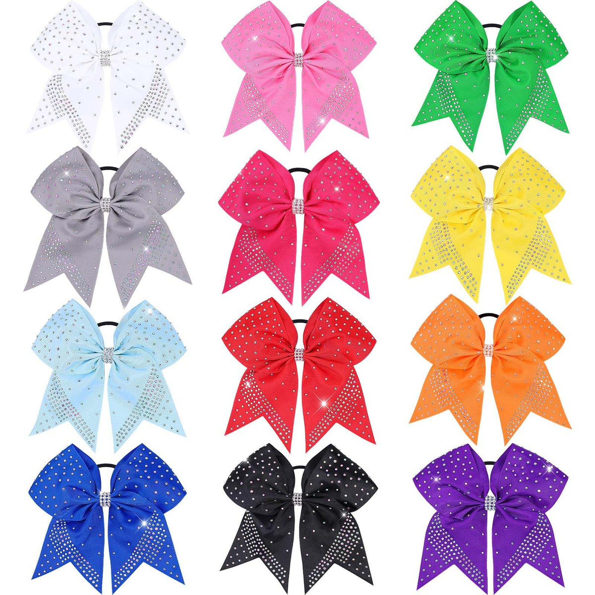 OAOLEER front packaging showing 12 multicolor bows and clear bag benefit visibility