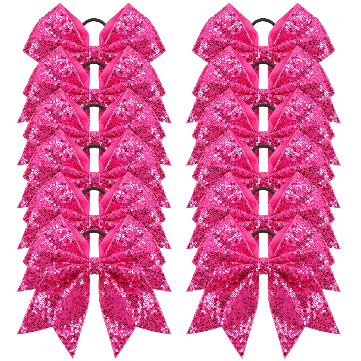 OAOLEER front packaging showing 12 hot pink sequin bows and bold sparkle