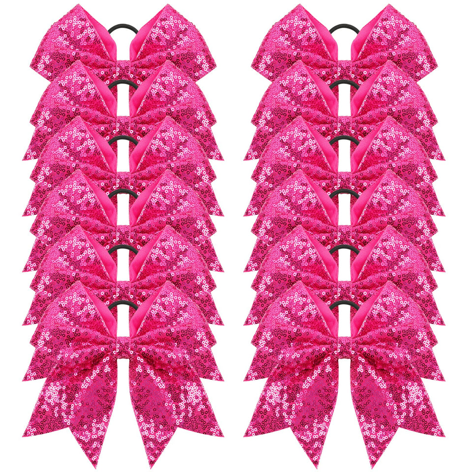 OAOLEER front packaging showing 12 hot pink sequin bows and bold sparkle