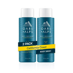 Oars + Alps front packaging showing California Coast scent and 2-pack benefit