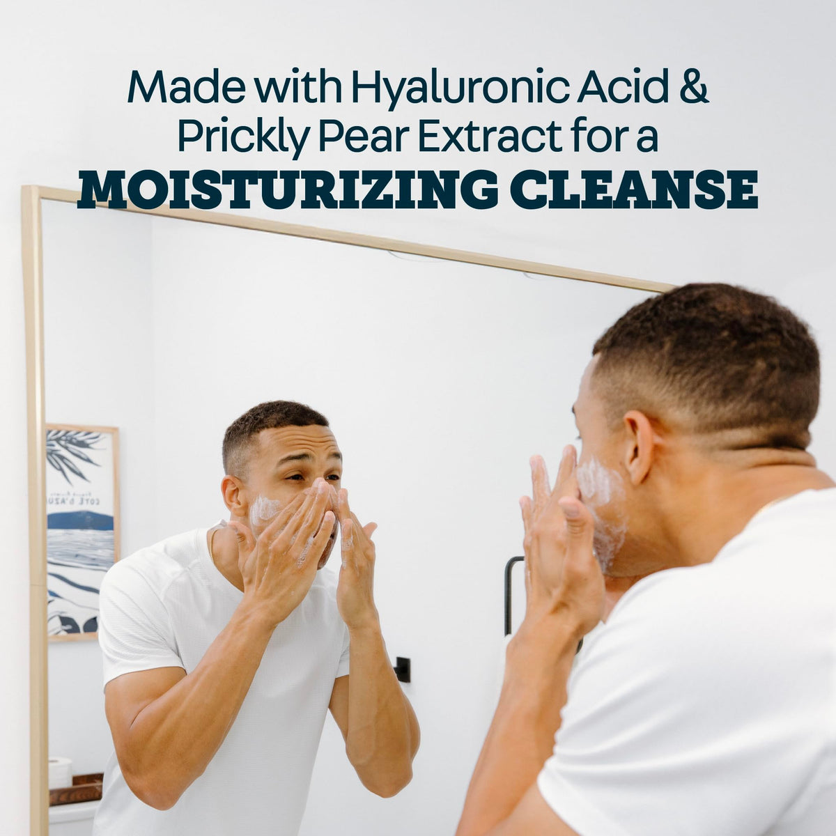 Oars + Alps small amount of lather in hand showing gentle, effective cleansing