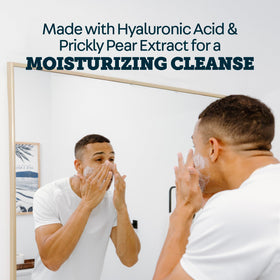 Oars + Alps small amount of lather in hand showing gentle, effective cleansing