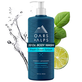 Oars + Alps front packaging showing Fresh Ocean Splash scent and 32oz size, clear benefit: long-lasting supply