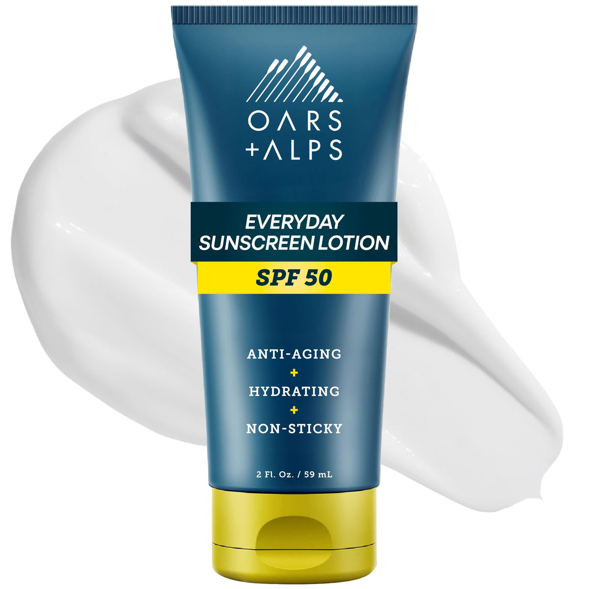 Oars + Alps front packaging showing SPF 50 and everyday protection