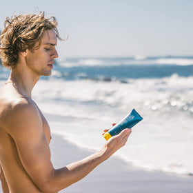 Oars + Alps sunscreen in outdoor setting protecting skin during activity