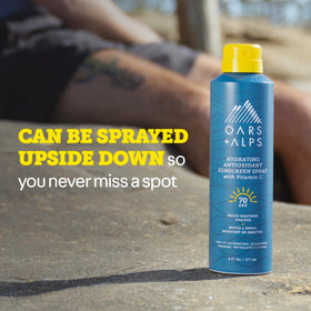 Oars + Alps recyclable non-aerosol can highlighting eco-friendly packaging