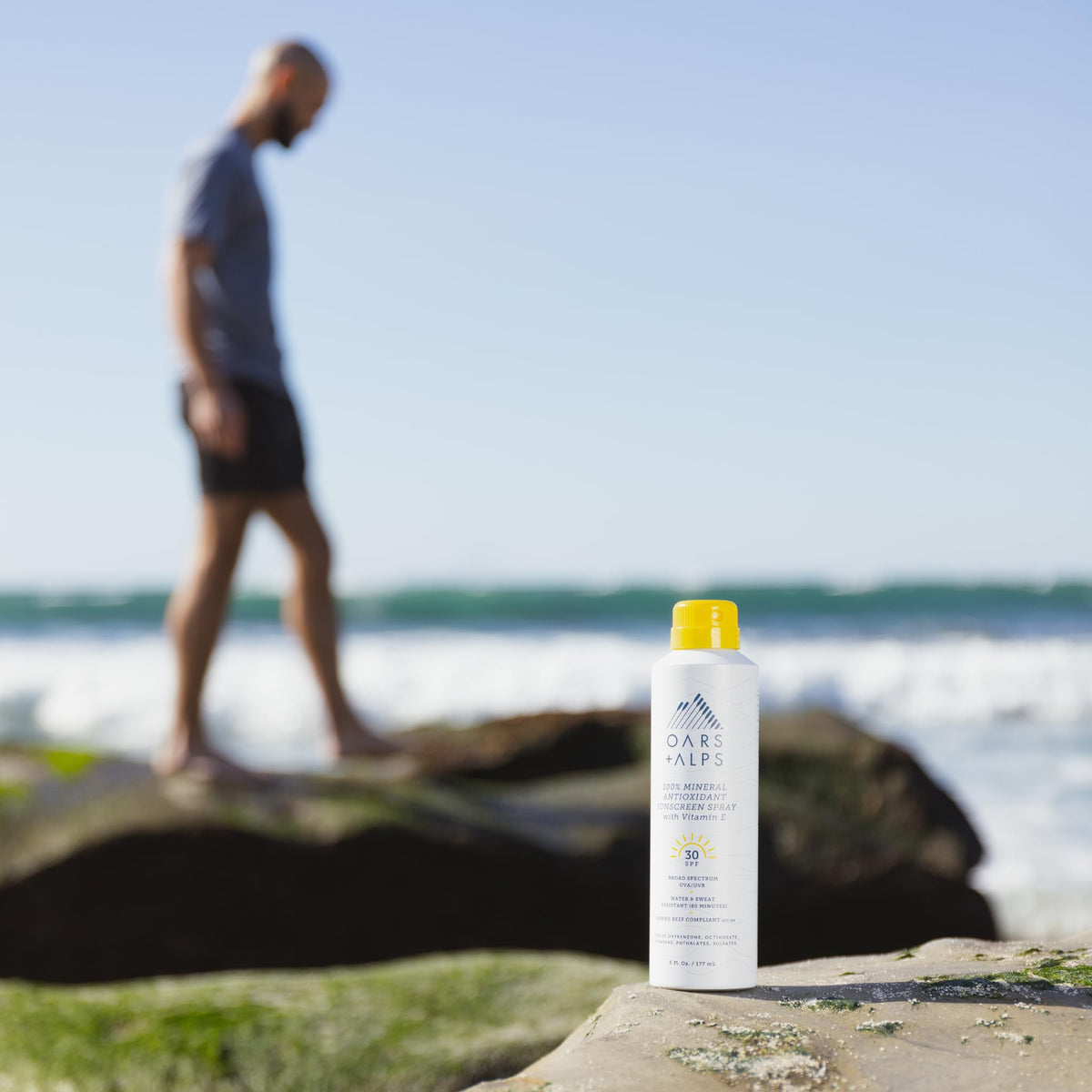 Oars + Alps sunscreen texture close-up demonstrating smooth finish and easy rub-in benefit