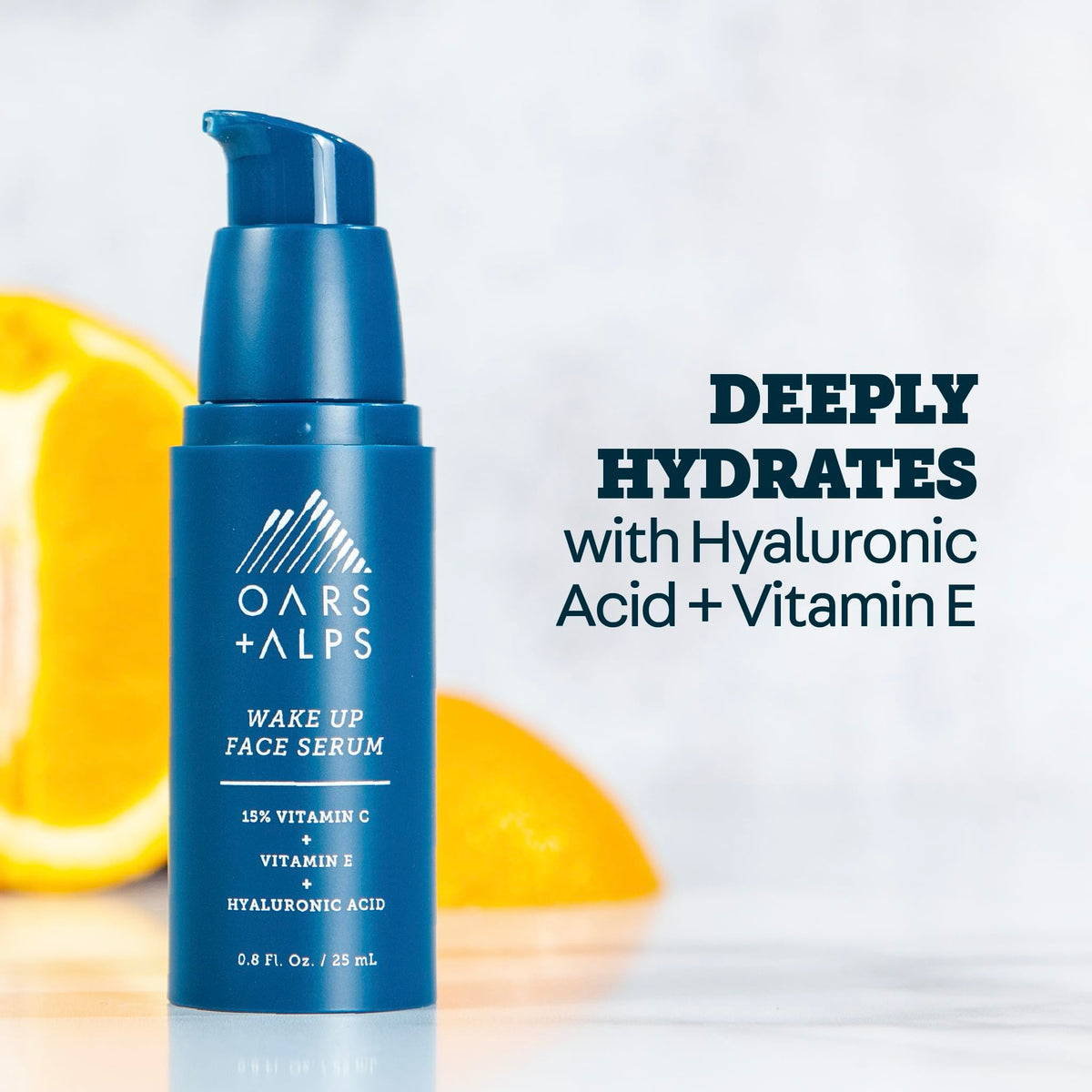 Oars + Alps serum texture on fingertip showing lightweight hydration