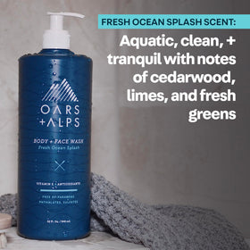 Oars + Alps texture close-up showing rich foam and creamy lather, benefit: effective gentle cleansing