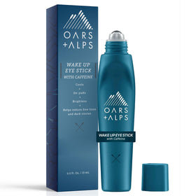Oars + Alps front packaging showing compact eye roller and benefits