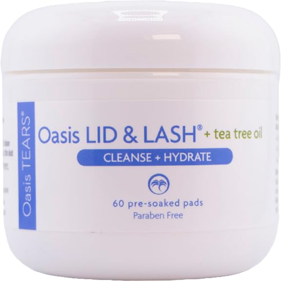 Oasis LID & LASH close-up wipe texture with tea tree infusion — soft, effective cleansing