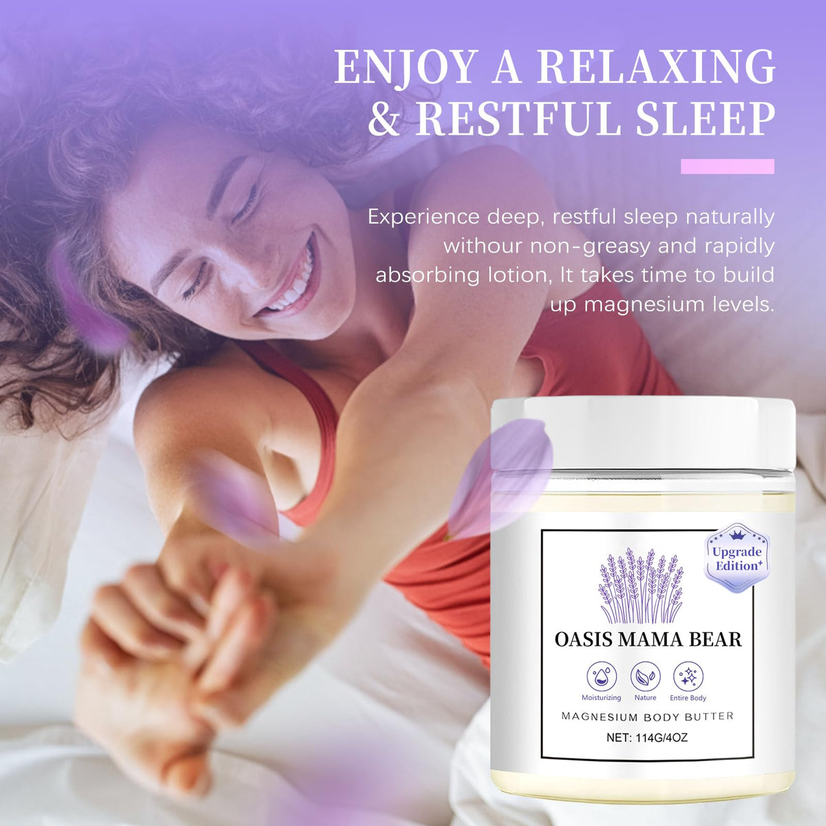 OASIS MAMA BEAR next to a measuring tape to illustrate the compact 4 oz size for travel convenience
