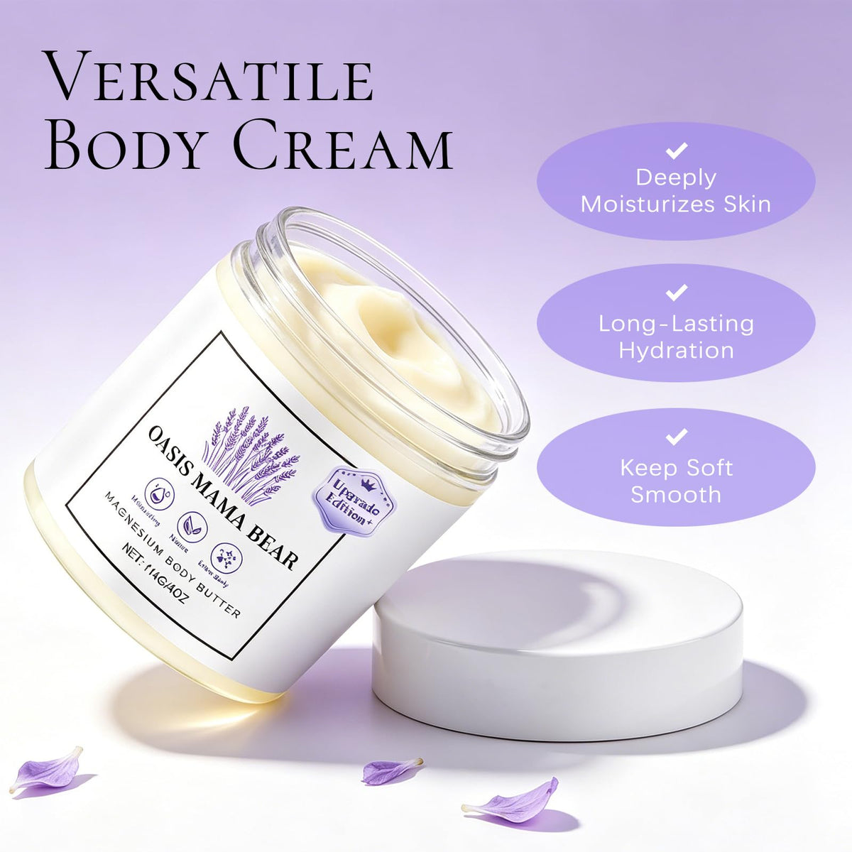 OASIS MAMA BEAR cream on hands being rubbed in to demonstrate smooth application and hydration
