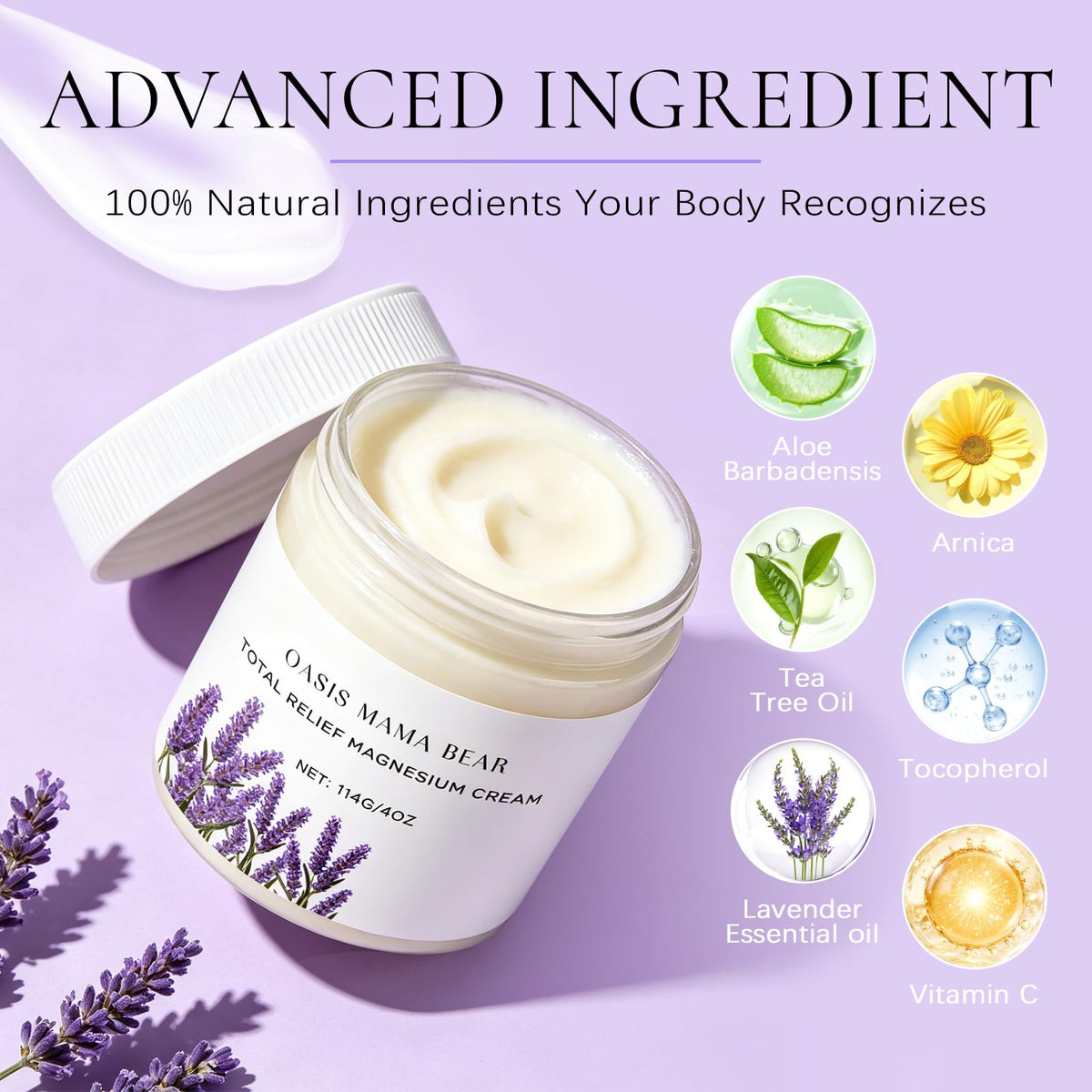 OASIS MAMA BEAR 4oz jar in hand showing compact travel-friendly benefit