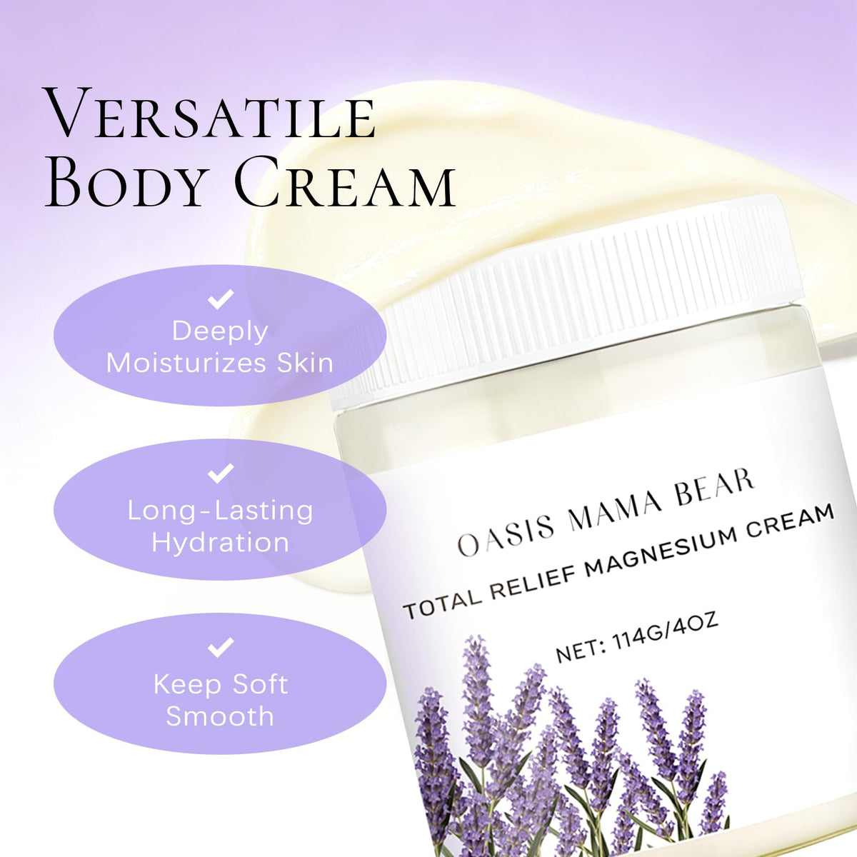 OASIS MAMA BEAR label detail highlighting ingredients and gentle formula benefit