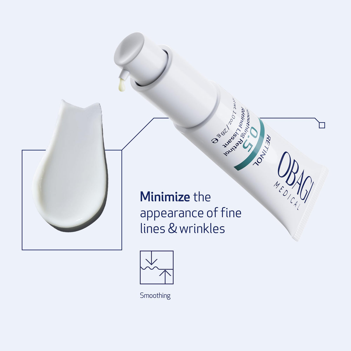 Obagi Medical open cap and applicator showing controlled dispensing benefit