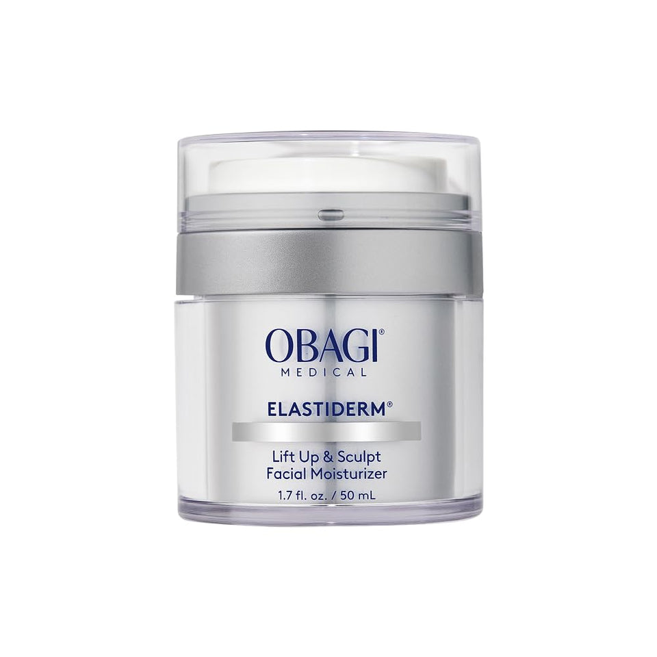 Obagi ELASTIderm front packaging showing product benefits and sleek design