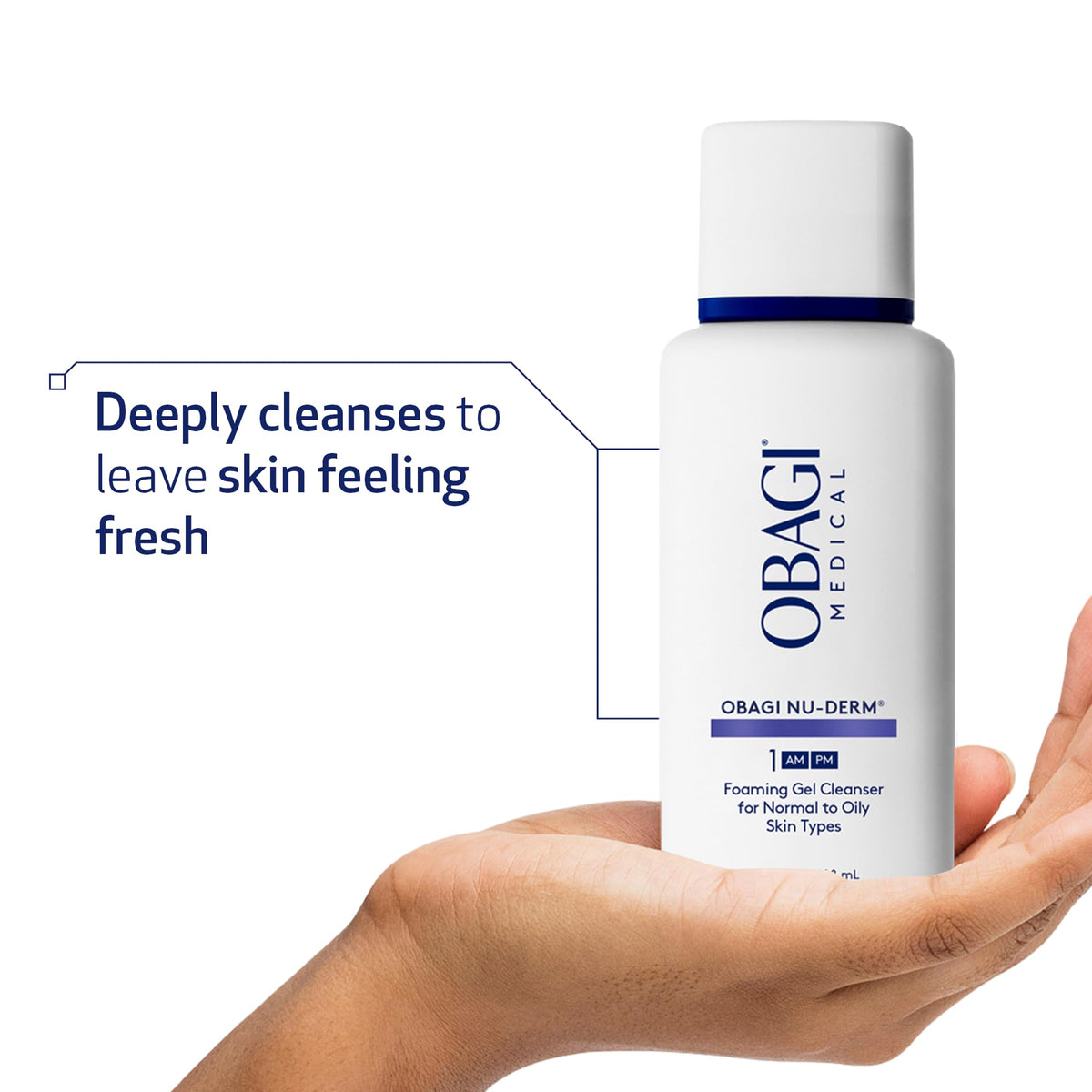 Obagi Medical foam texture close-up showing gentle lather and cleansing action