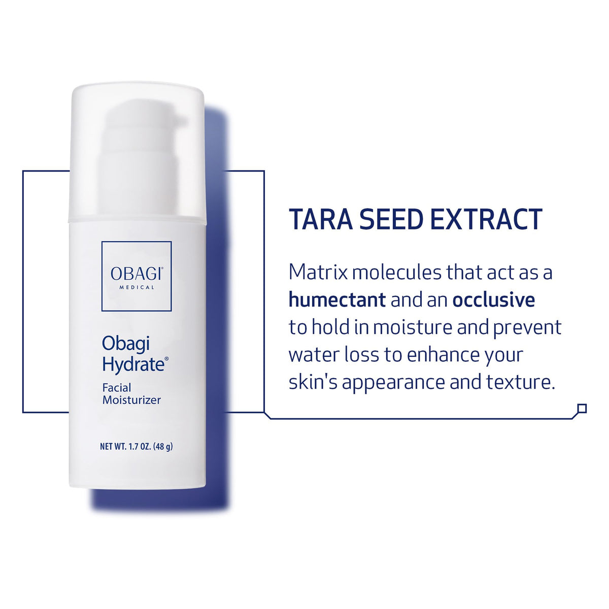 Obagi Hydrate being applied to cheek illustrating lightweight daily use