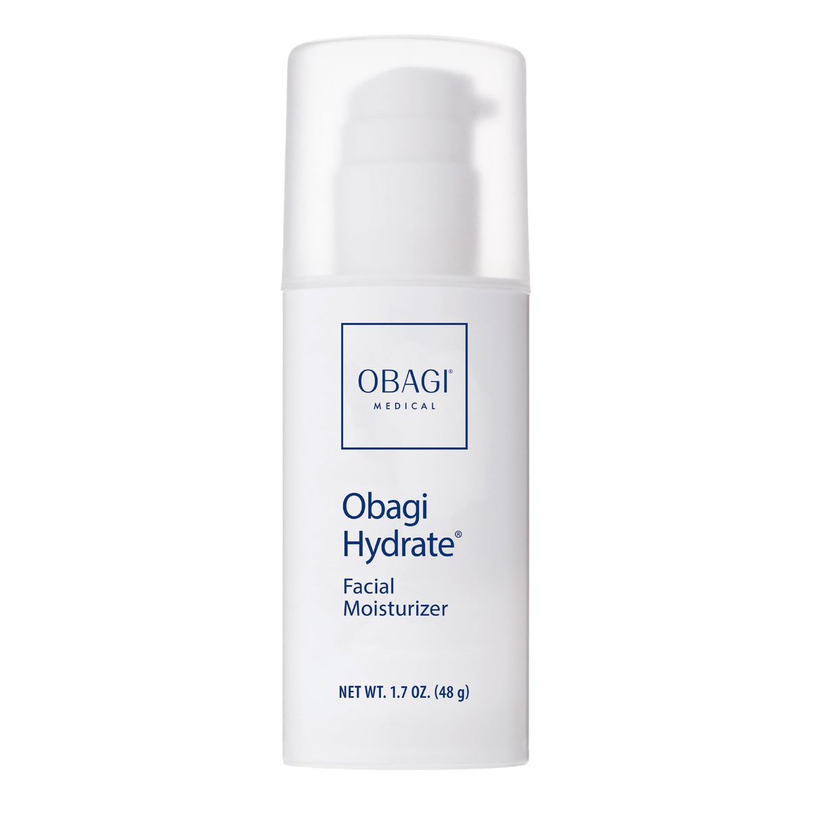Obagi Hydrate front packaging showing jar and branding for visible trust