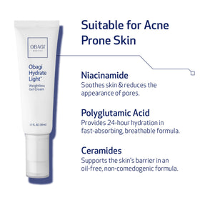 Obagi Hydrate Light being applied on skin showing smooth hydration benefit