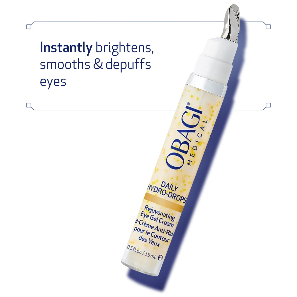 Obagi Medical clear gel texture close-up highlighting lightweight hydration and absorbency