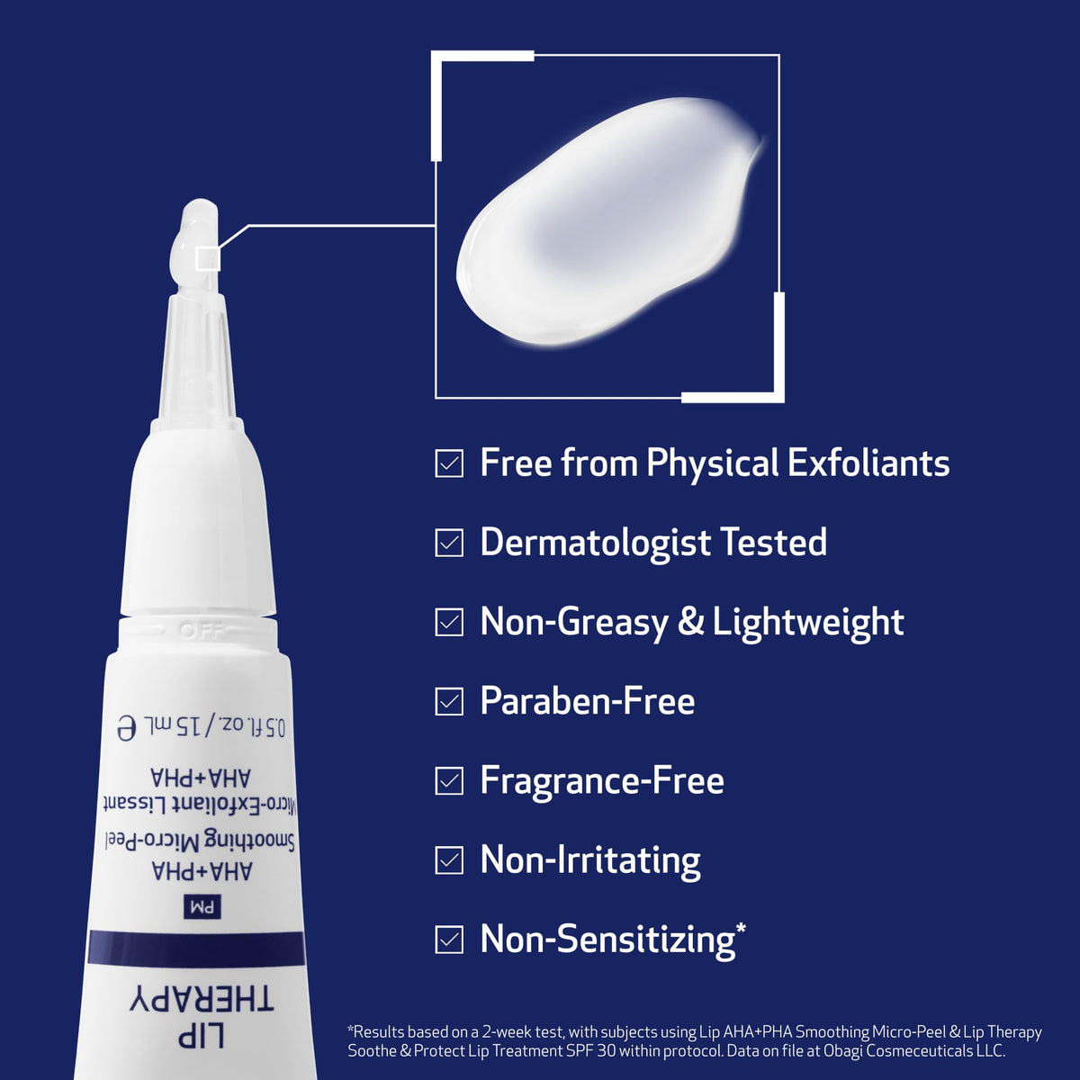 Obagi before and after lips comparison illustrating smoother, plumper-looking results