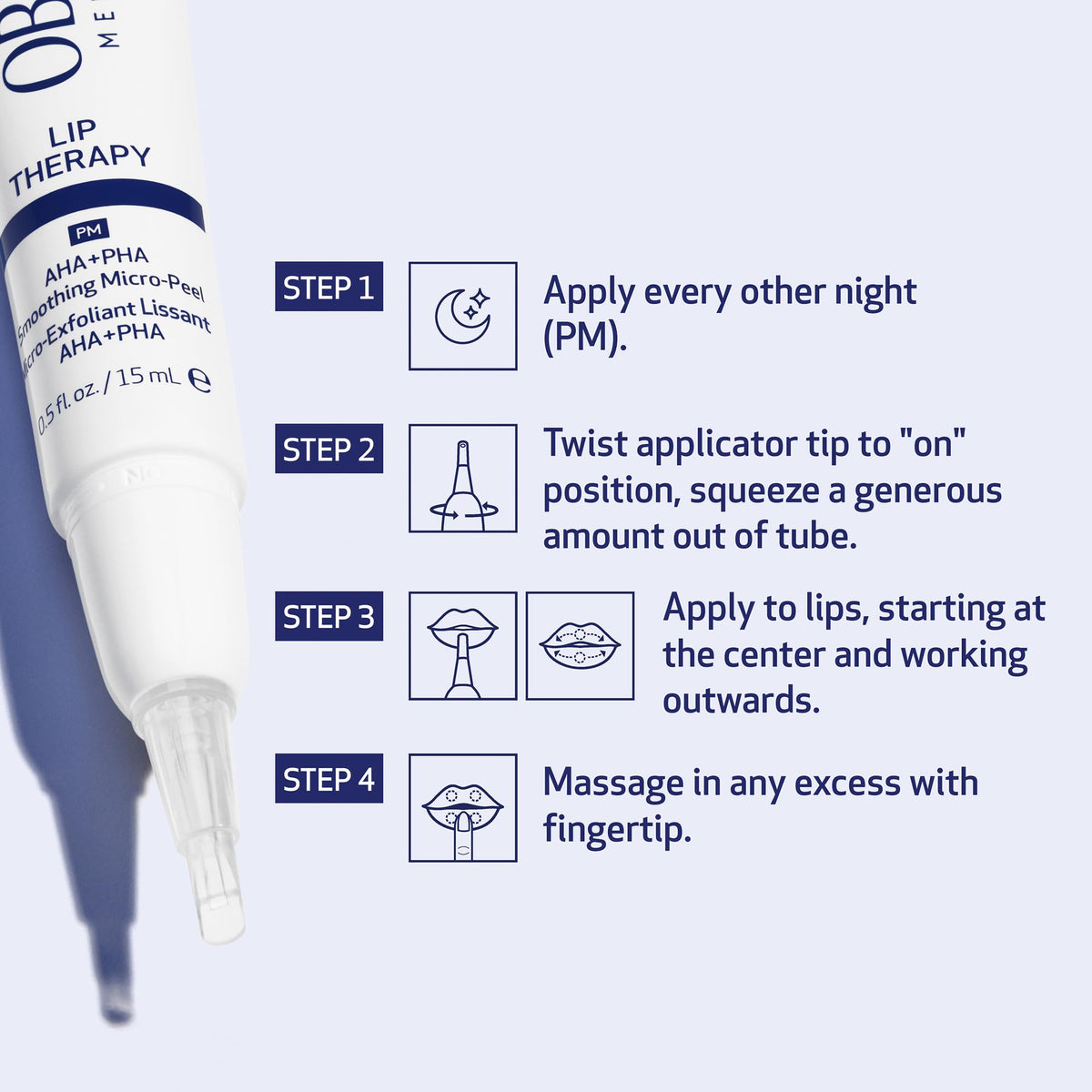 Obagi label and directions readable on jar offering clear usage guidance advantage
