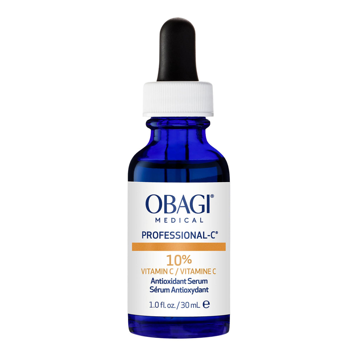 Obagi Medical front packaging showing professional-c serum and clear benefits
