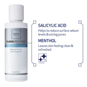 Obagi Medical bottle on bathroom counter staged for daily routine and neat presentation