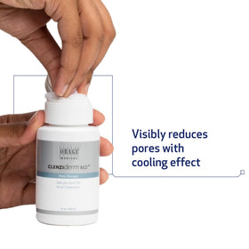 Obagi Medical bottle staged on bathroom shelf suggesting daily routine
