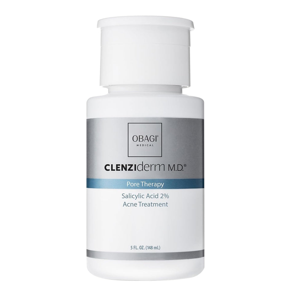 Obagi Medical bottle front view showing label and benefit for clearer pores