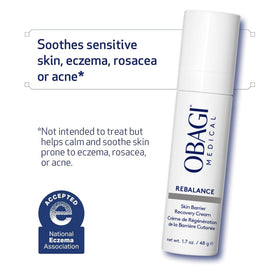 Obagi Medical open jar being applied to finger for gentle relief