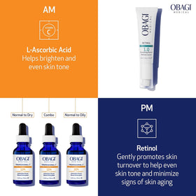 Obagi Medical serum staged in morning routine promoting antioxidant daytime protection