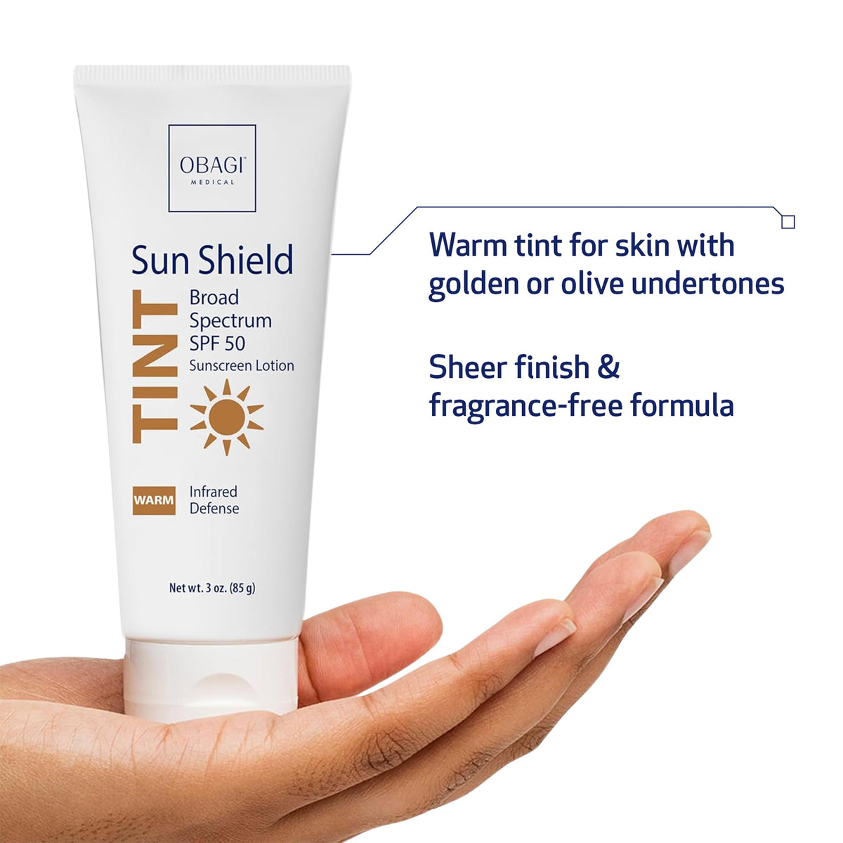 Obagi Medical sunscreen texture close-up showing smooth blendability and light finish