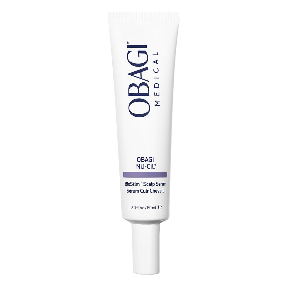 Obagi Nu-Cil front packaging showing the 2 oz bottle and branding benefits