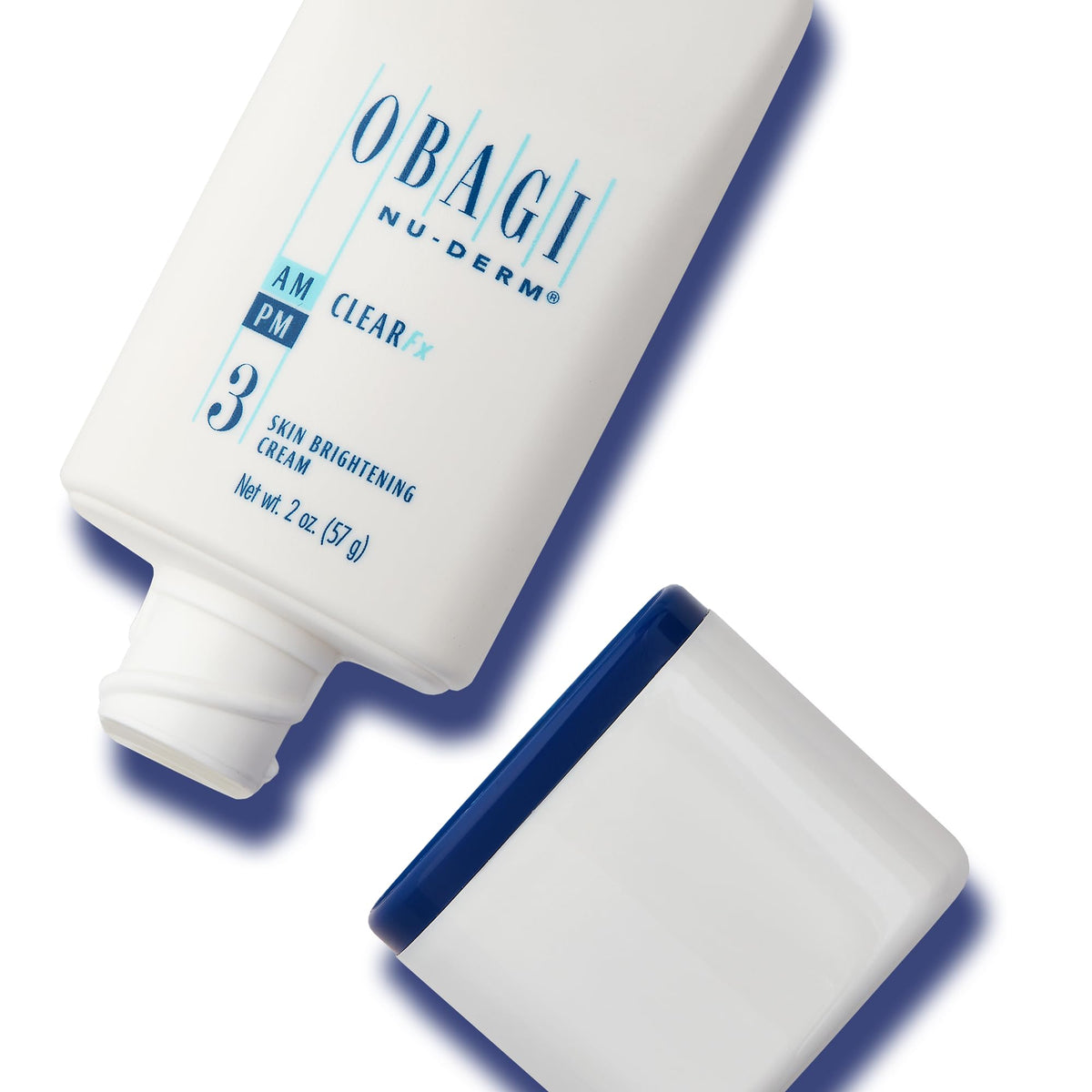 Obagi Nu-Derm before and after swatch showing visible brightening effect