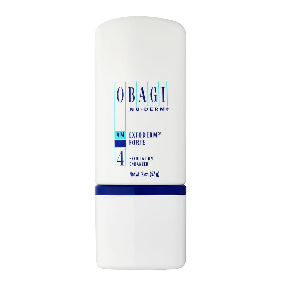 Obagi Medical Nu-Derm Exfoderm Forte front packaging showing product benefit of gentle exfoliation
