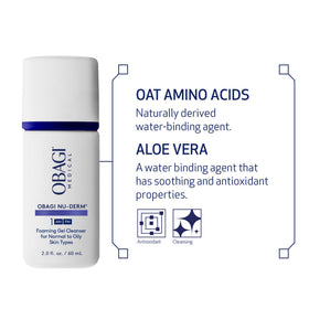 Obagi Medical gel texture foaming on skin to remove oil and impurities